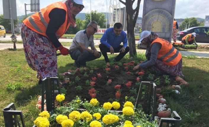 Çan’da park ve bahçeler çiçek açtı