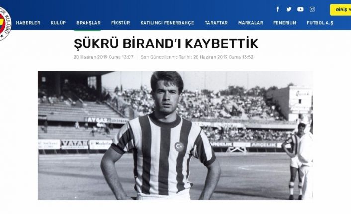 Eski futbolcu Şükrü Birand vefat etti