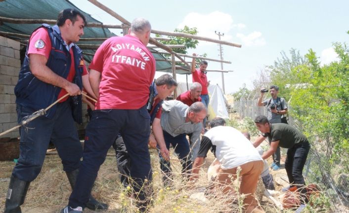 Kuyuya düşme olayına giden ekipler doğum vakasıyla karşılaştı