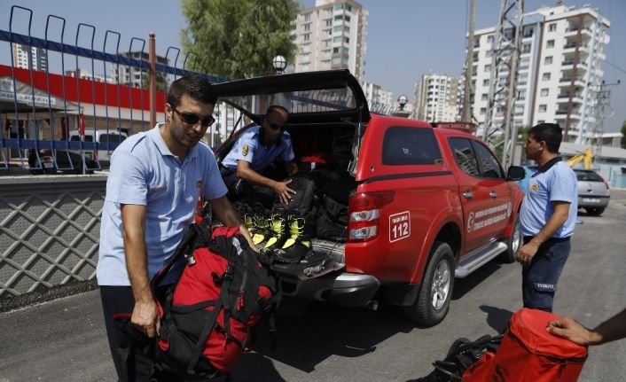 Mersin İtfaiyesi’nden Engin Eroğlu’nu arama-kurtarma çalışmalarına destek