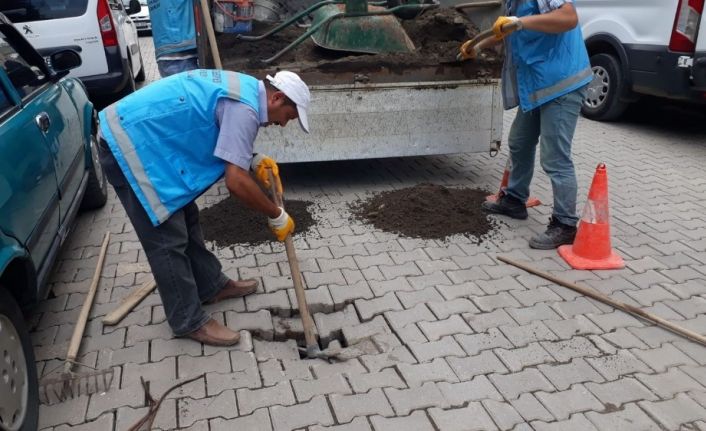 Ünye’de yağış sonrası onarım ve temizlik çalışması