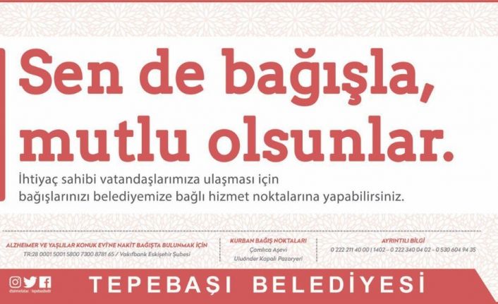 Tepebaşı Belediyesi kurban bağışlarını kabul edecek