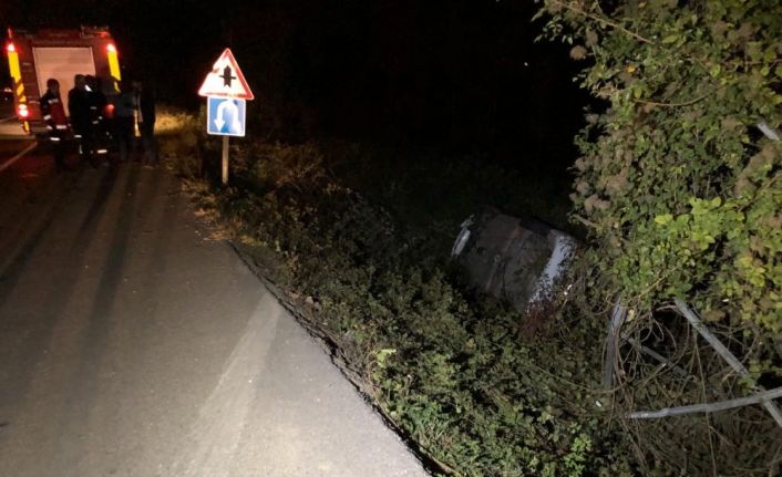 Sakarya’da otomobil şarampole uçtu: 2 yaralı