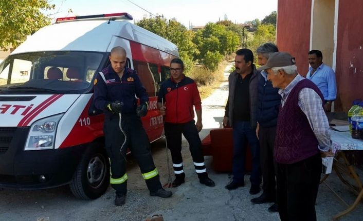 İtfaiye ekiplerinin evde yakaladığı yılan doğaya salındı