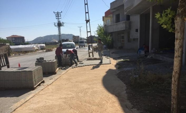 Terminal Caddesi’nde kaldırım çalışması