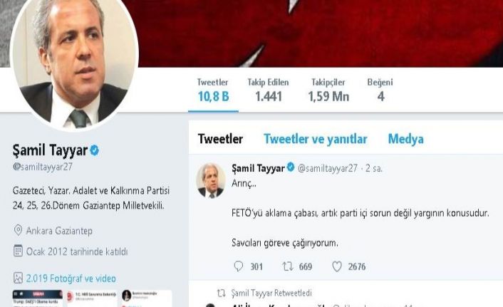 AK Partili Tayyar’dan Arınç’a tepki