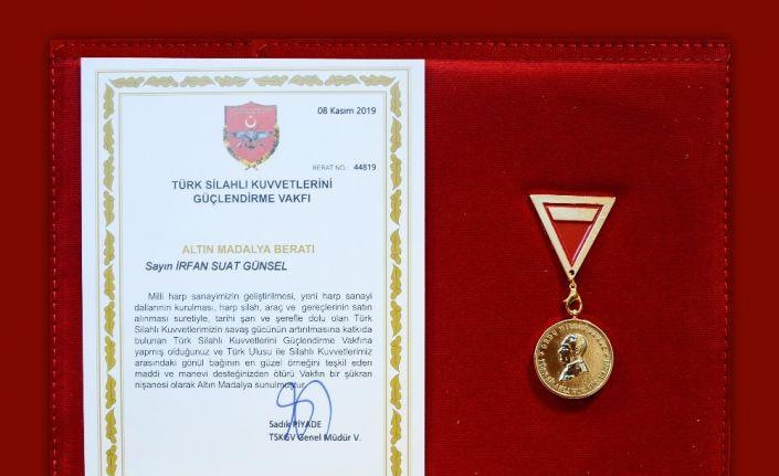 Türk Silahlı Kuvvetlerini Güçlendirme Vakfından Prof. Dr. Günsel’e altın madalya