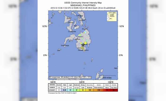 Filipinler’de 6.8 büyüklüğünde deprem