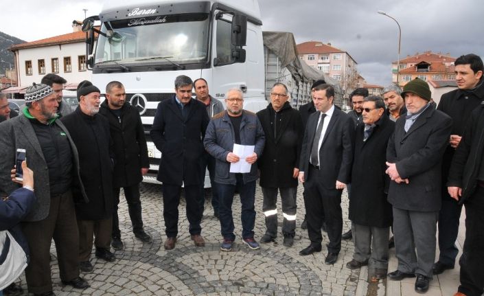 Akşehir’den İdlib’e yardım tırı