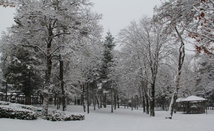 Çorum güne karla uyandı