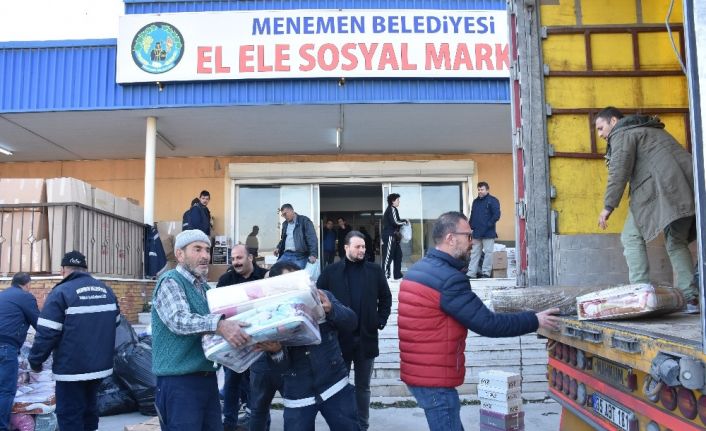 Menemen’den Elazığ’daki depremzedelere yardım