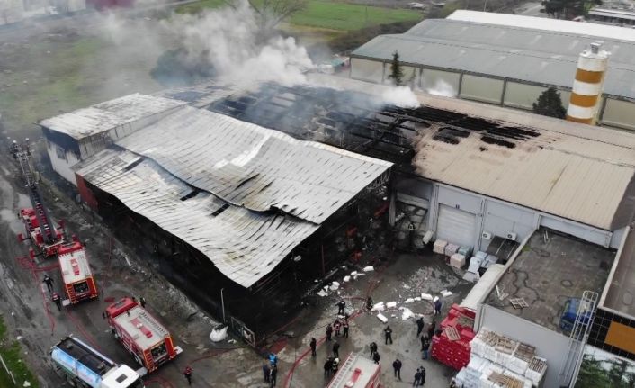 Samsun’daki fabrika yangını