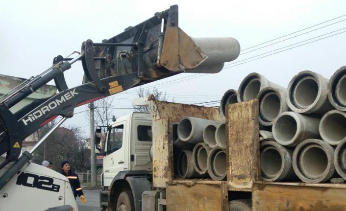 Yağmur suyu ana hat çalışması başladı