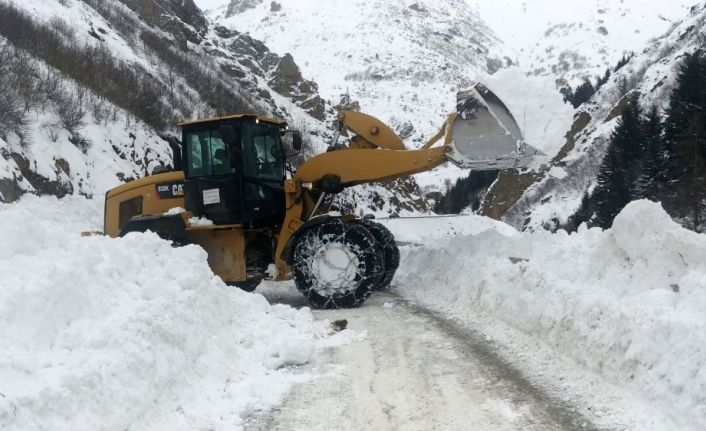 Bayburt-Araklı yoluna çığ düştü