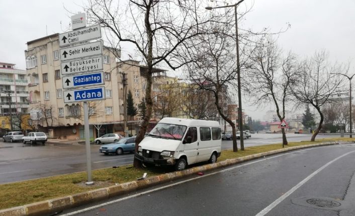 Refüjdeki ağaca çarparak durabildi