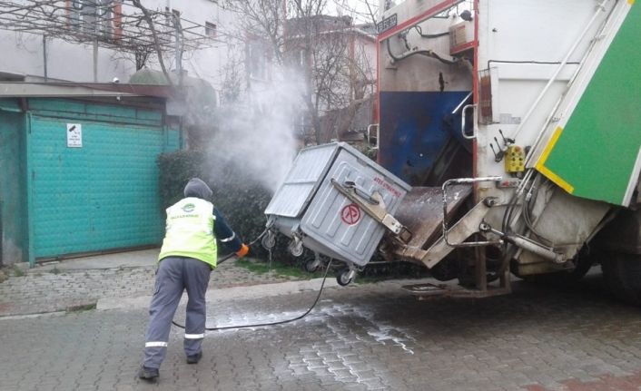 Ergene’de çöp konteynerleri dezenfekte ediliyor