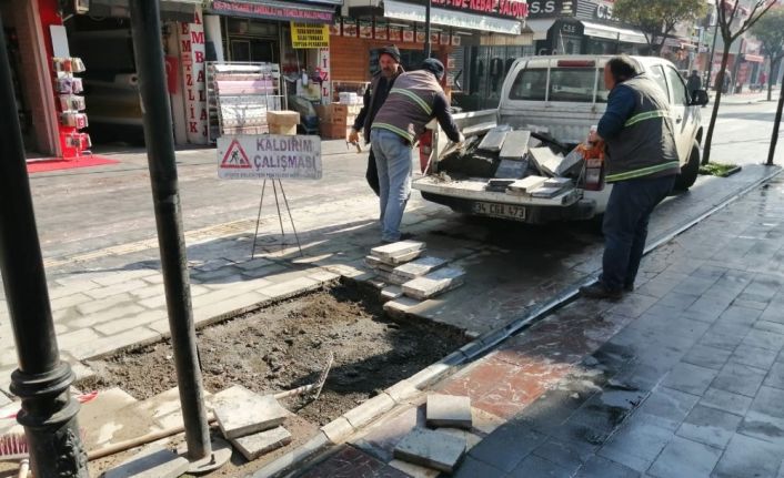 Gaziantep caddesinde kaldırımlar düzenlendi