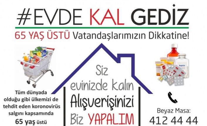 Gediz Belediyesi’nden yaşlı vatandaşlara alışveriş hizmeti