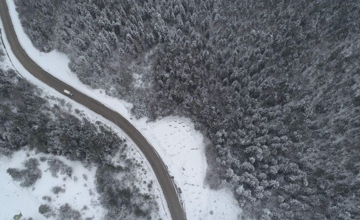 Karabük’te muhteşem kar manzarası