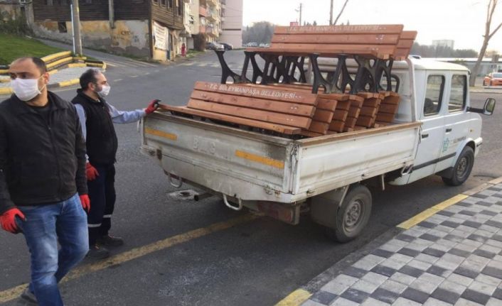 Süleymanpaşa’da tüm banklar kaldırıldı