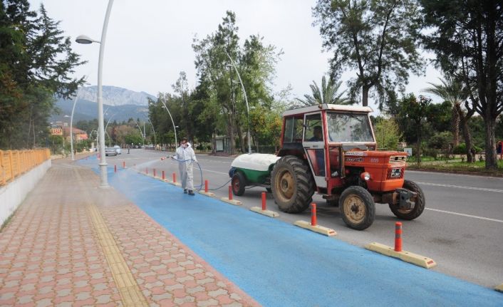 Tekirova’da dezenfekte çalışmaları devam ediyor