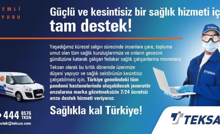 Teksan’dan tüm pandemi hastanelerindeki jeneratörlere ücretsiz müdahale hizmeti