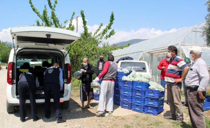 400 kilo sebzeyi yardıma muhtaç ailelere bağışladı