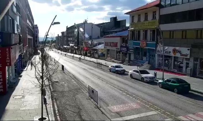 Erzurum’daki sessizlik, güvenlik kameralarına yansıdı