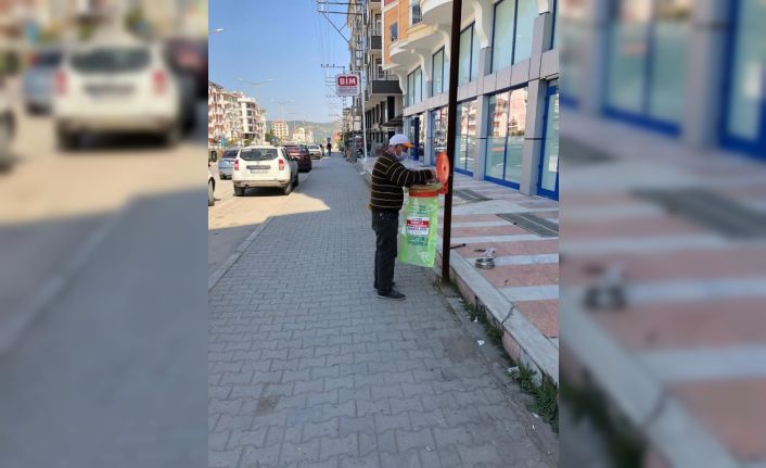 Maske ve eldivenler için özel atık torbası