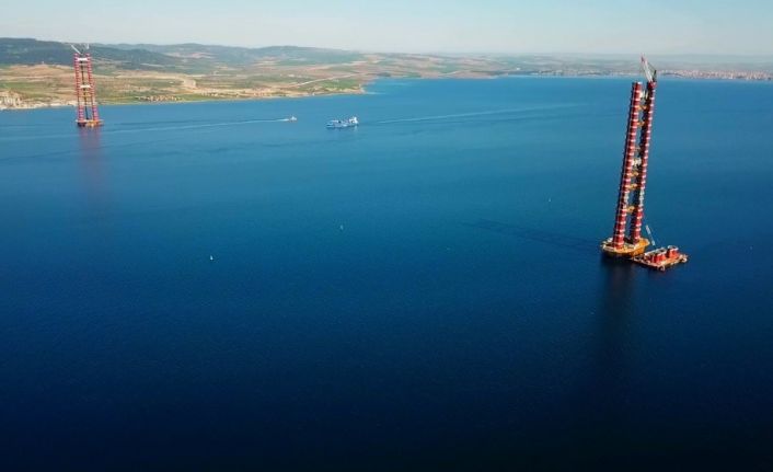 Çanakkale Boğaz Köprüsü’nün kuleleri 270 metreye ulaştı