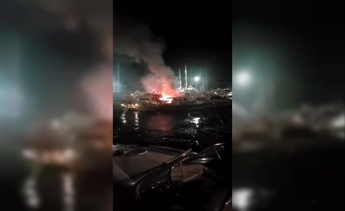 Marinadaki yatta çıkan yangın, lüks yatlara sıçramadan söndürüldü