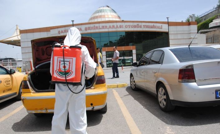 Şanlıurfa’da ticari taksiler dezenfekte edildi