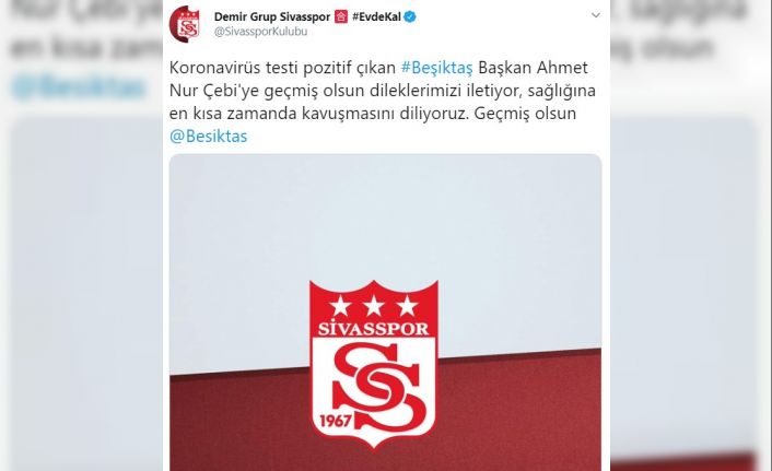 Sivasspor’dan Ahmet Nur Çebi’ye geçmiş olsun mesajı