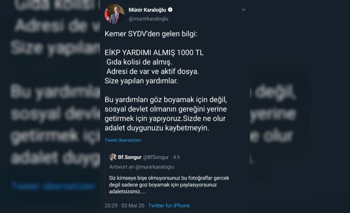 Yardım almadığını iddia eden vatandaşa Vali’den belgeli cevap