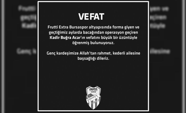 Bursaspor’un acı günü