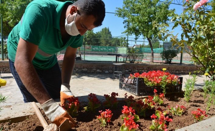 Efeler Belediyesi, tenis kortunda çevre bakım çalışması gerçekleştirdi