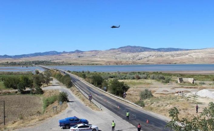 Çorum’da helikopter ile havadan trafik denetimi yapıldı