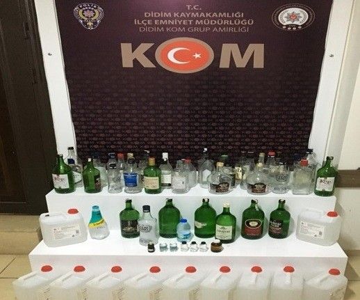 Didim’de sahte içki operasyonu