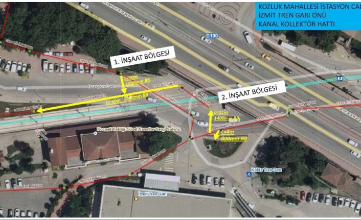 İzmit Tren Garı’nda kanalizasyon bağlantı çalışması