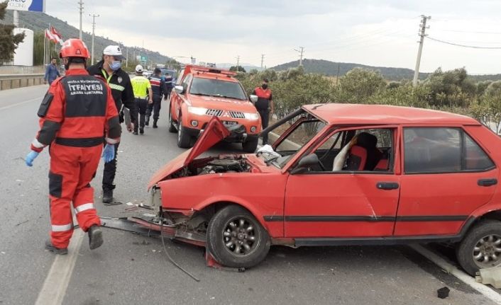 Kontrolden çıkan otomobil takla attı