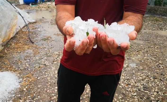 Kumluca’da dolu yağışı seralara zarar verdi