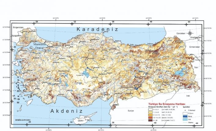 Türkiye’nin su erozyon haritası güncellendi