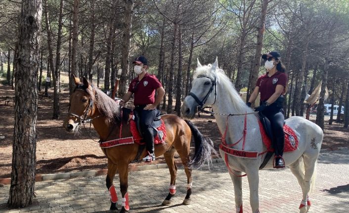 Yağmur sonrası Aydos Ormanı’nda atlı polislerden mangal denetimi