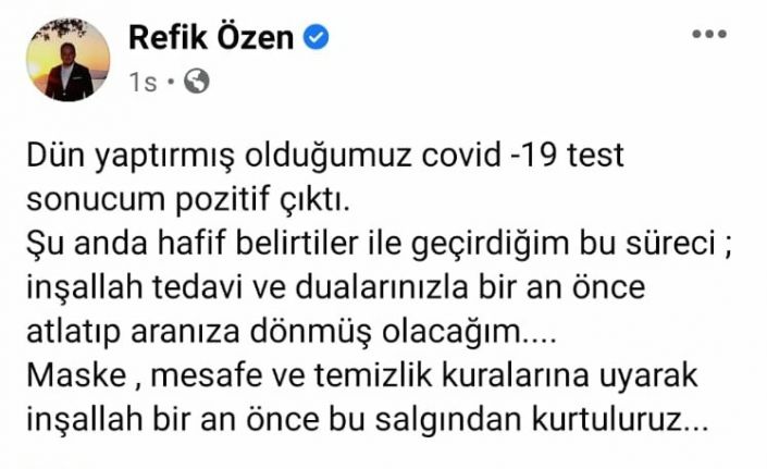 AK Parti Bursa Milletvekili Refik Özen korona virüse yakalandı