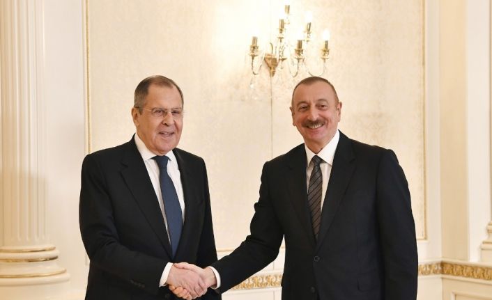 Azerbaycan Cumhurbaşkanı Aliyev, Rusya Dışişleri Bakanı Lavrov’u kabul etti