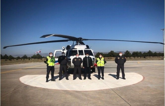 Jandarmadan helikopter destekli trafik denetimi