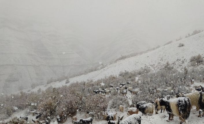 Kar yağdı dağda mahsur kaldılar