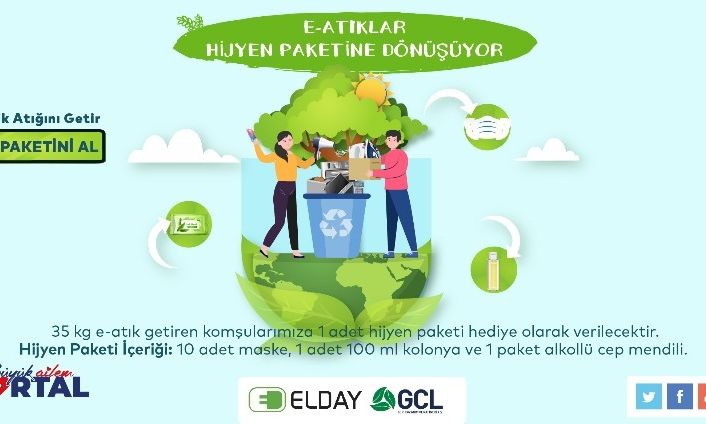 Kartal’da elektronik atıklar hijyen paketine dönüşüyor