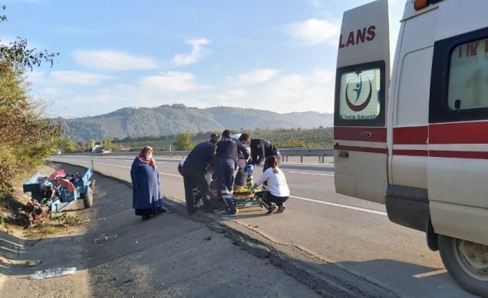 Yoldan çıkan patpat yağmursuyu kanalına düştü: 1 yaralı