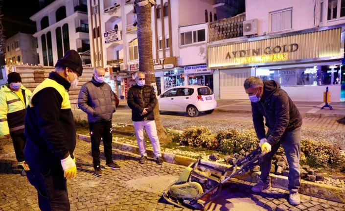 Başkan Atabay’dan gece mesaisi